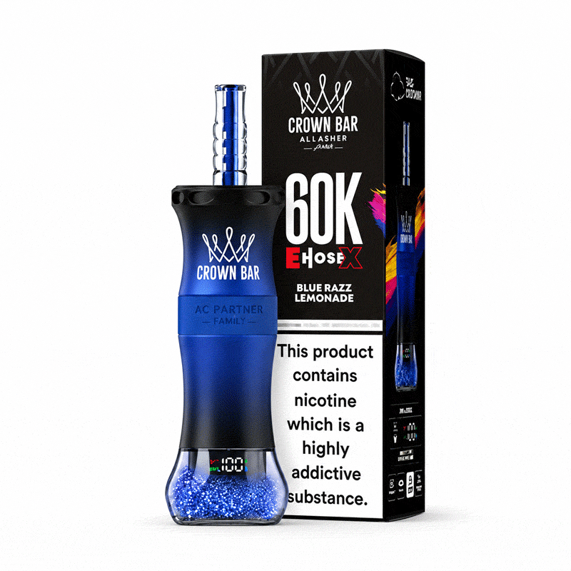 Al Fakher Crown Bar E-Hose X 60K Blue Razz Lemonade