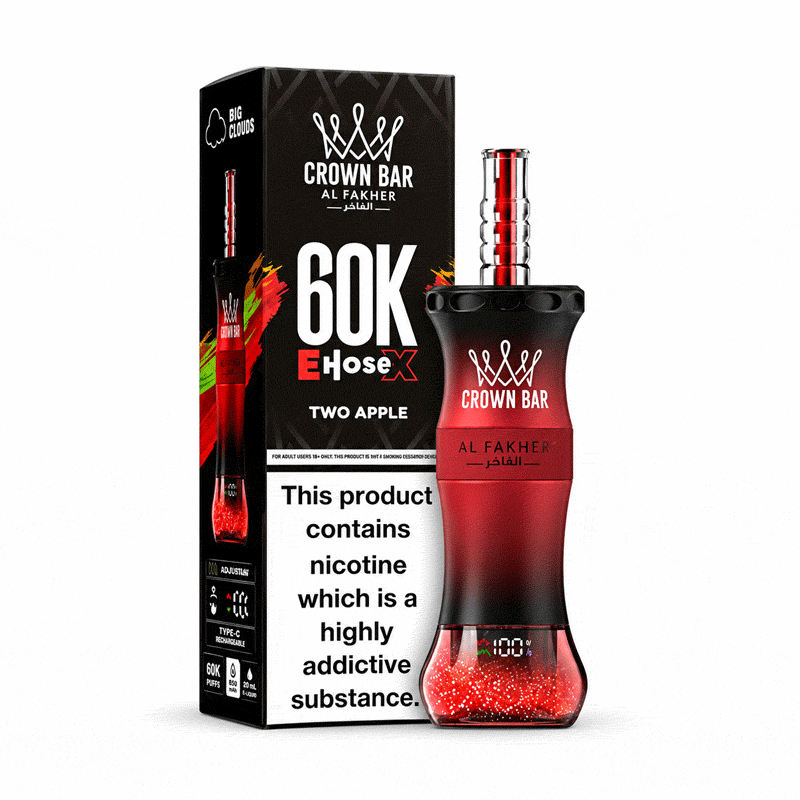 Al Fakher Crown Bar E-Hose X 60K Two Apple