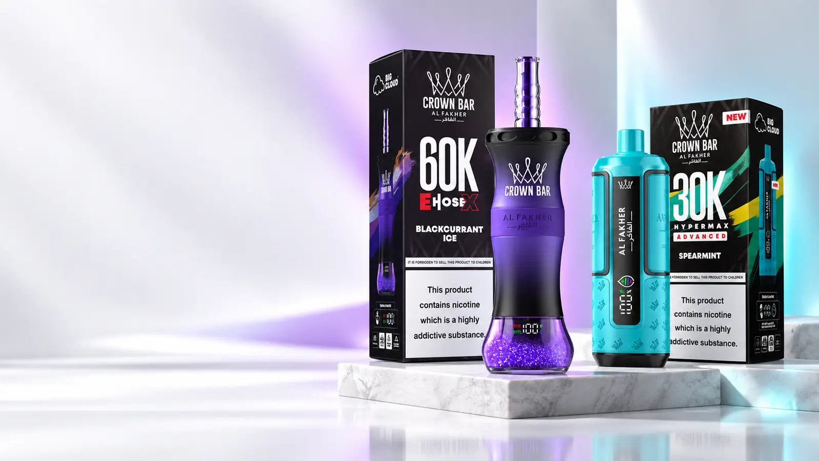 Al Fakher Crown Bar 30K Hypermax and 60K E-Hose X vape
